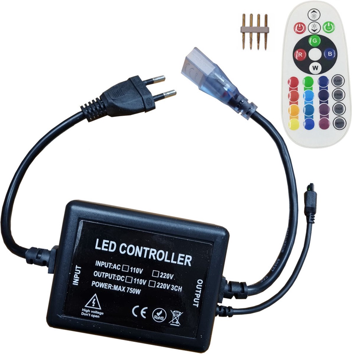 IR 24Knops Afstandsbediening voor RGB LED strip 220V