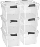 Opbergbox / Boîte de rangement 45 L - Plastique - 6 pièces - Incl. Couvercle