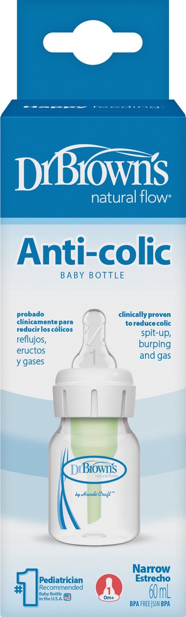 Dr. Brown's Options+ Anti-Colic Babyfles - Smalle halsfles - 60ml — afbeelding 4