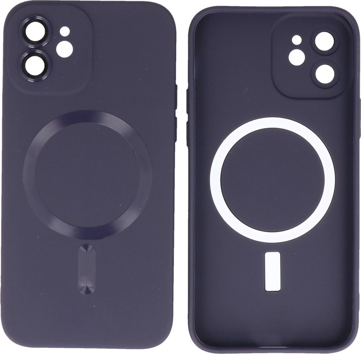 MagSafe Hoesje - Backcover met Camera Beschermer voor de iPhone 12 - Nacht Paars