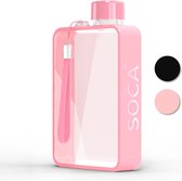 Lot De 2 Bouteilles D'eau Plates Format A5 - 750ml Et 420ml, Transparentes, Avec Entonnoir Silicone, Pour Sac à Dos Et Déplacements