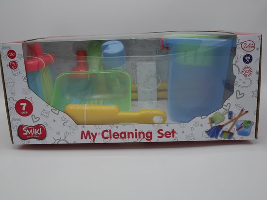 Playos® - Chariot de nettoyage - avec robot aspirateur - Blauw / Rose -  Jouets de jeu