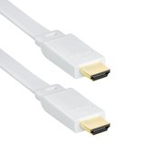 Powteq - 50 cm - Platte HDMI kabel - HDMI 1.4 - Wit - Gold-plated - Standaard HDMI kabel