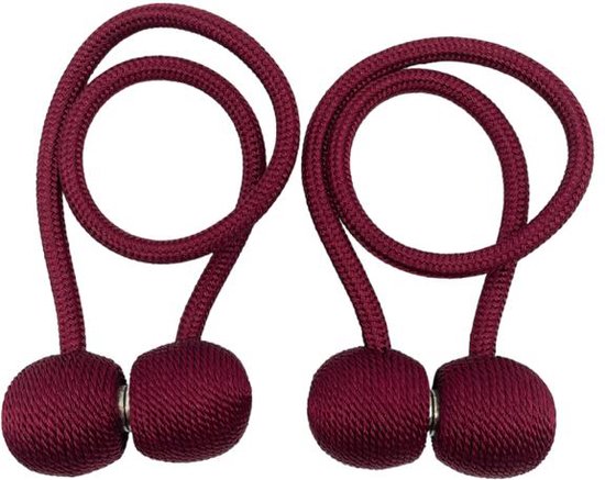 Gordijn Houder - Magnetisch - 2 Stuks - 45cm - Bordeaux Rood