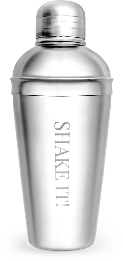 Cocktailshaker - RVS Cocktail shaker - "Shake it!" - Boston Shaker - Cocktail Maker set - Zilver