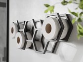 Toiletpapierhouder badkamerplank badkamerdecoratie toiletpapierplank houten houder voor toiletpapier honingraat (grijs)