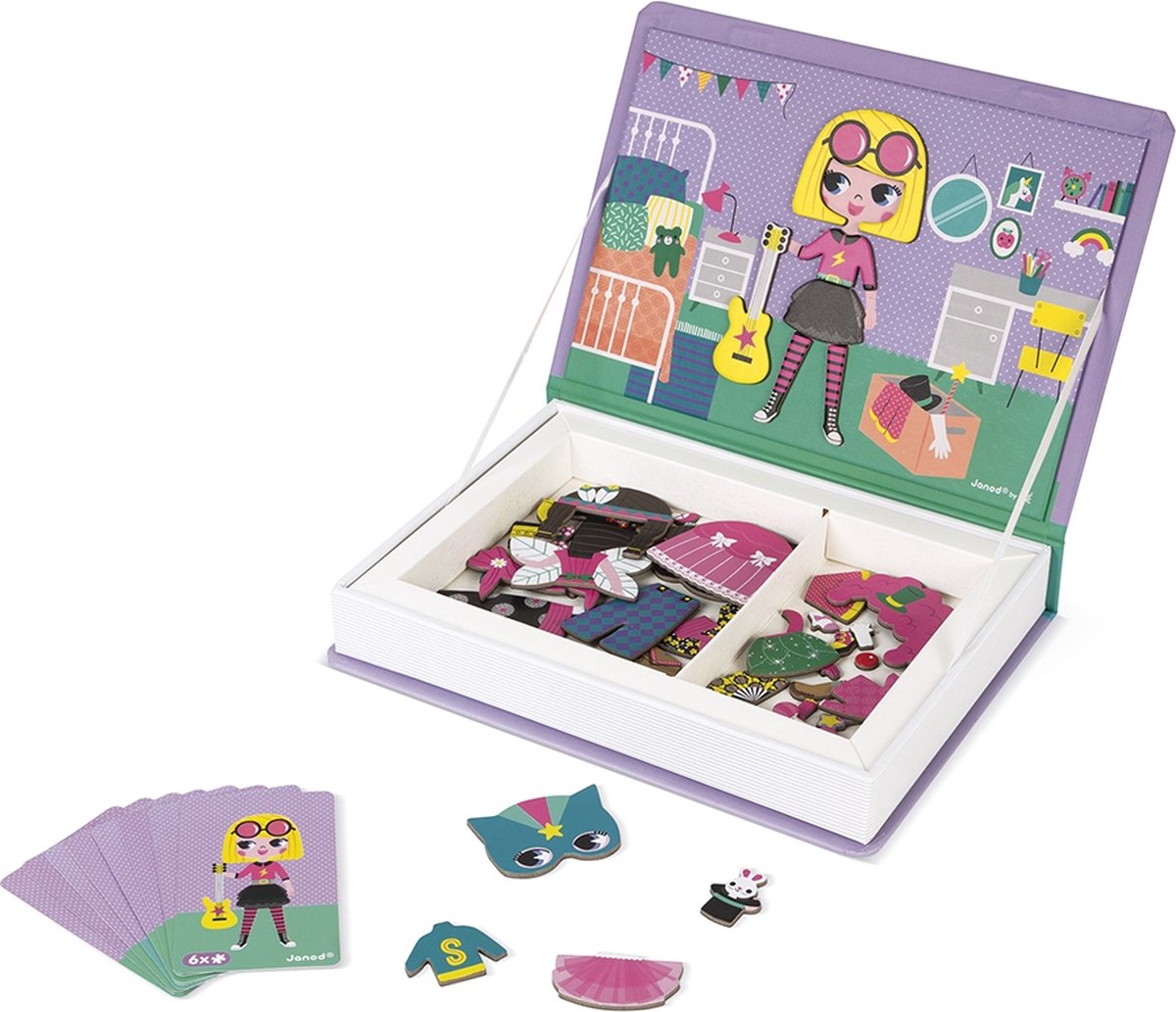 Janod - Magnetibook - Verkleedfeest Meisjes - Magneetboek Speelset — afbeelding 6
