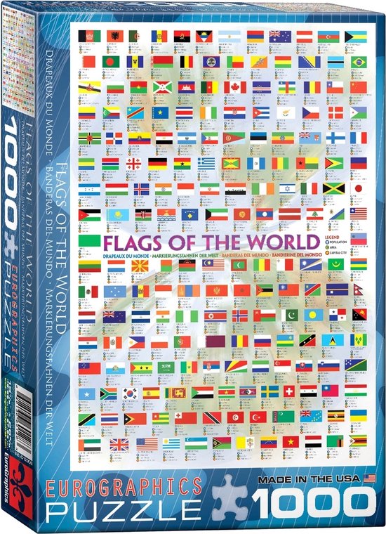 Eurographics - Vlaggen van de Wereled [Flags of the World] - 1000 stukjes 48×68cm (b×h) - Legpuzzel