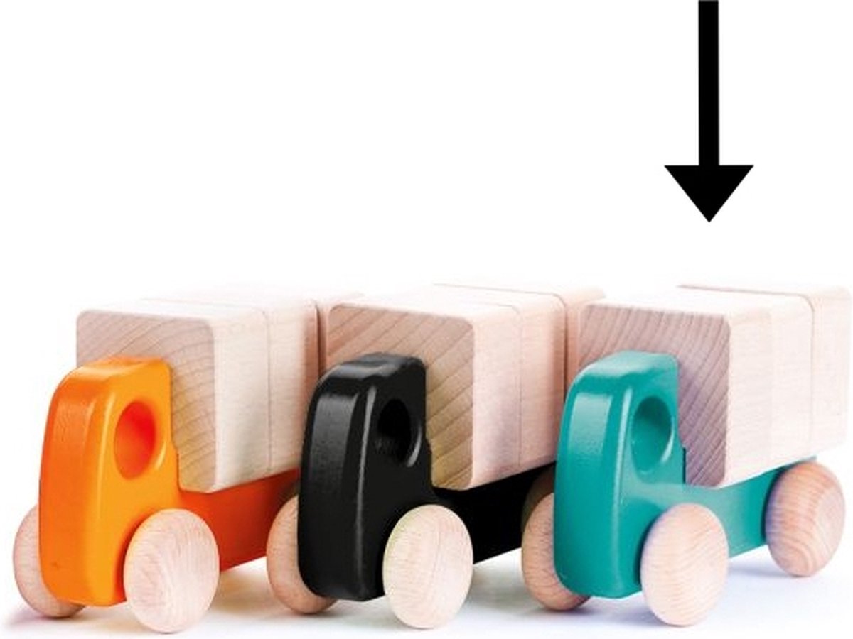 Bajo Houten Kleine Vrachtwagen Met Blokken, Lichtblauw