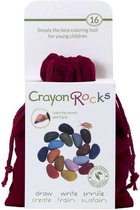 Crayon Rocks - ecologische niet giftige waskrijtjes, pengreep stimulerend - 16 kleuren in een rood zakje