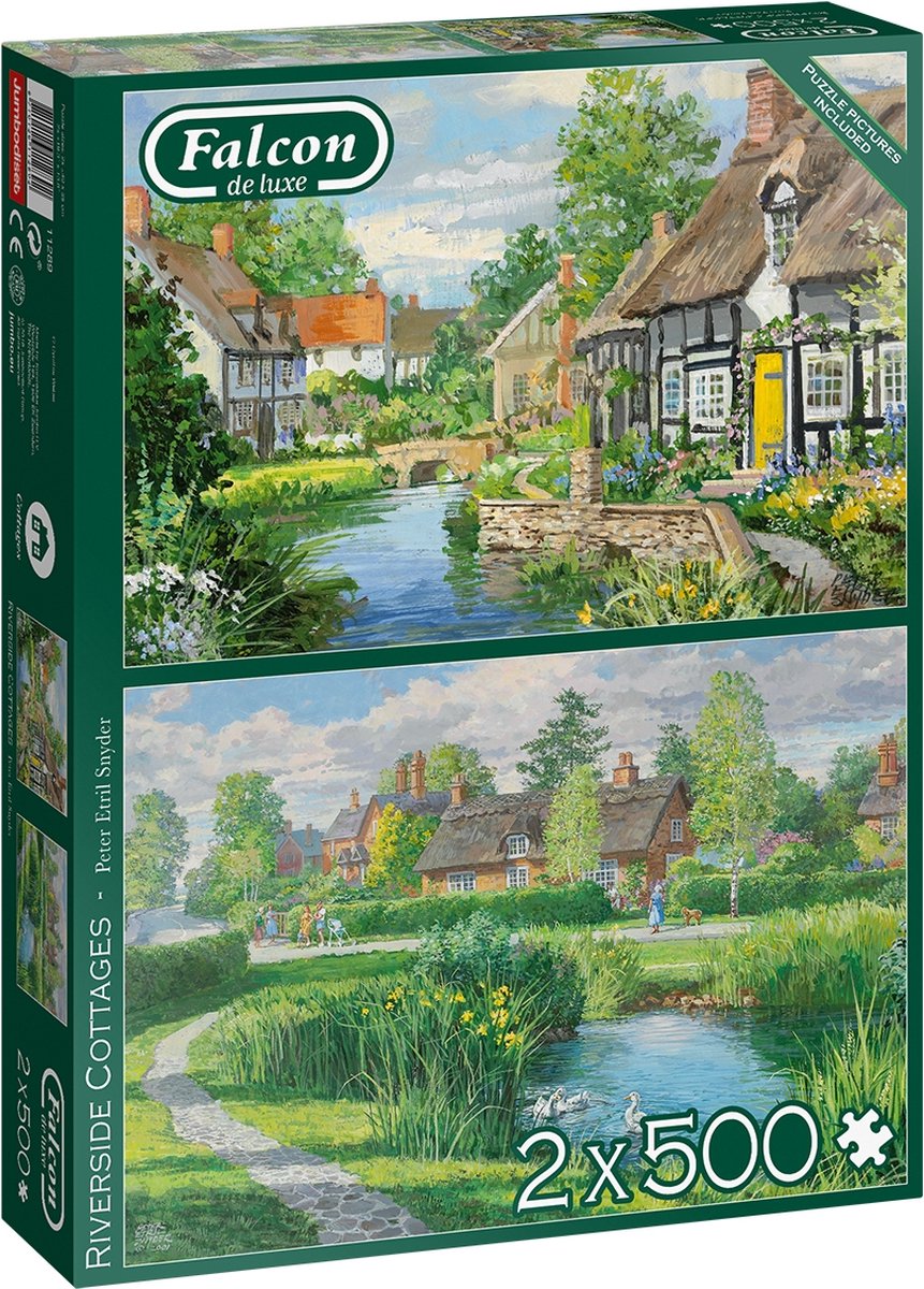 Falcon puzzel Riverside Cottages - Legpuzzel - 2 x 500 stukjes