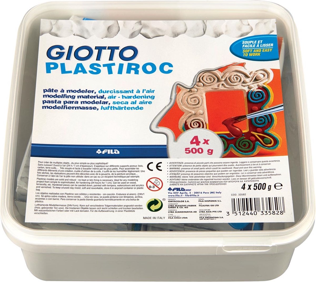 Giotto boetseerpasta 2kg in luchtdichte verpakking - 4 x 500g