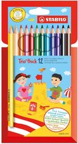 Crayons de couleur épais STABILO Trio - Coffret 12 couleurs