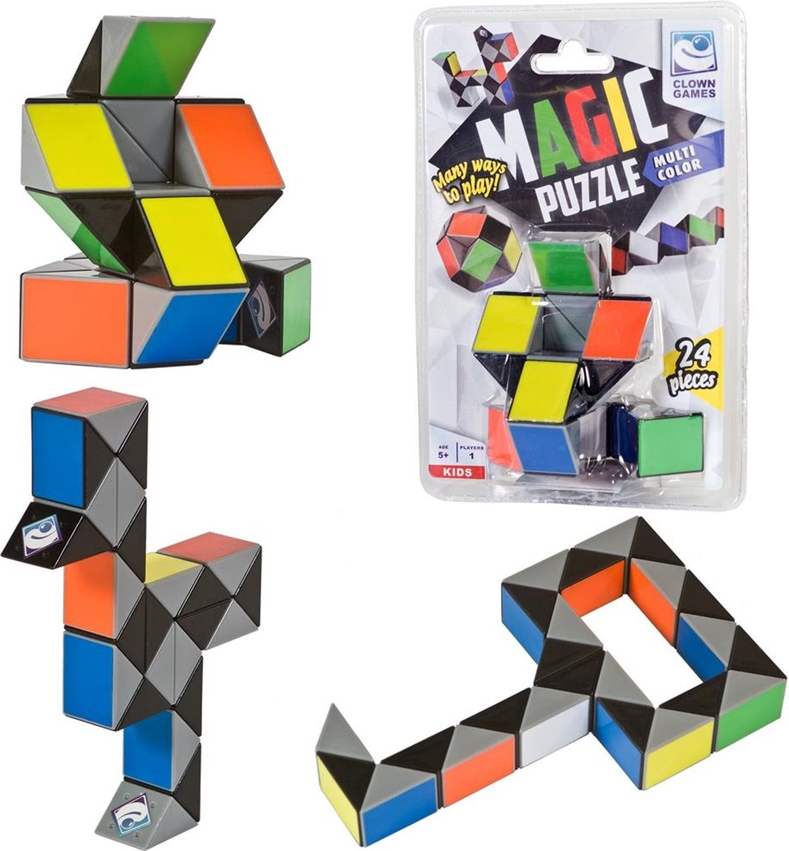 Clown Magic Puzzel - Multi Color (24 delig)
