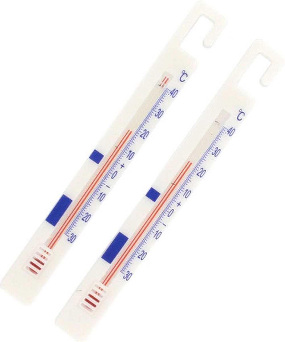 2x Koelkast Thermometer - +40 Graden t/m -30 Graden | Voor Vriezer, Koelkast, en Woonkamer. - FM Professional