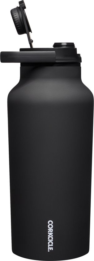 Corkcicle Sport Jug 1,9L -Black- Fitnessfles- Grote Waterfles- lekvrij- sportfles-1.9 L- Zwart- met handvat & dop