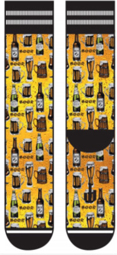 Sock My Feet Beer - Grappige sokken heren - Maat 43-46- Bier - Vrolijke sokken - Leuke sokken - Fashion statement - Grappige cadeaus voor Kerst - Socks First. Nieuwe collectie najaar 2023