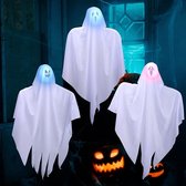3PCS Halloween Glow Ghost, Opknoping Decoratie Spooky Halloween Decoraties voor Outdoor Indoor Garden Party