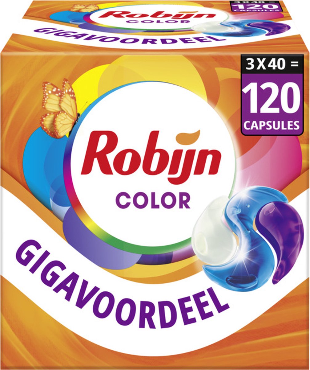 Robijn Classics Color 3-in-1 Wascapsules - 3 x 40 wasbeurten - Voordeelverpakking - Robijn