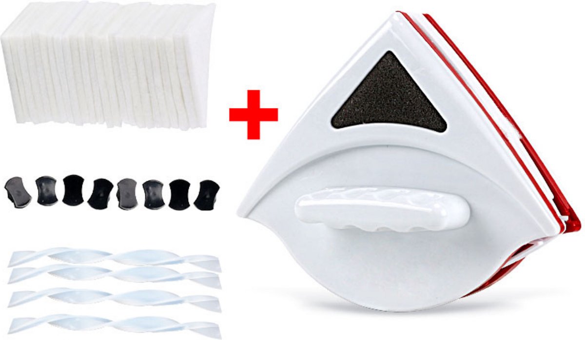 Goedkoopste Anhichef® Magnetische Ramenwasser - Raamwisser Dubbel Glas 15-24mm - Ruitenreiniger 30 Doekjes - Ruitenwasser Set XL