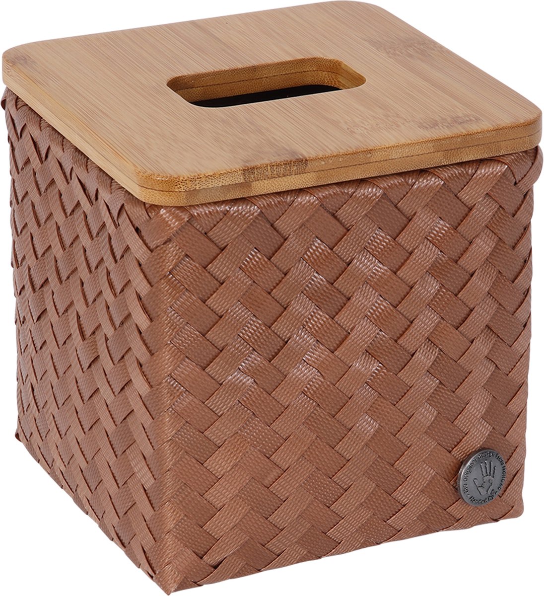 Tissue box - Tissue houder - Tissue doos - Zakdoek doos - Bamboe deksel - Handed By Top Fit square - bruin - sienna