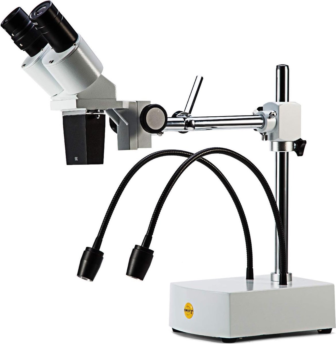SWIFT - SS41 Professionele Stereomicroscoop voor Precisiewerk - 10X / 20X Vergroting - Ergonomisch Ontwerp - Dubbele Flexibele LED-verlichting - Geschikt voor Camera