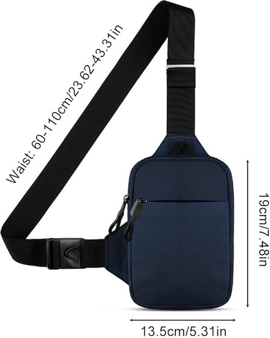 BROADREAM Schoudertas, klein, anti-diefstal, sling-tas, borsttas, rugzak, voor reizen, universiteit, fietsen, camping, dagrugzak, Blauw, L, Retro BROADREAM Schoudertas, klein, anti-diefstal, sling-tas, borsttas, rugzak, voor reizen, universiteit, fietsen, camping, dagrugzak, Blauw, L, Retro