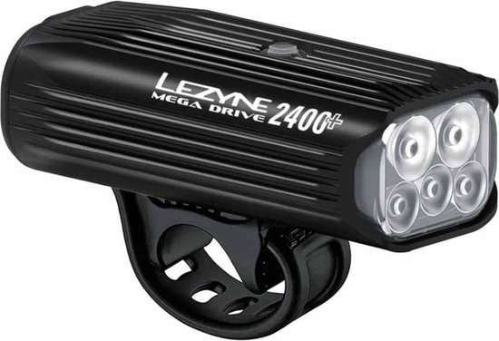 Lezyne Mega Drive 2400+ - Fietslamp voorlicht - Fietsverlichting usb oplaadbaar - Waterdicht - 2400 Lumen - Zwart