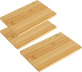 3x snijplank van bamboe - houten ontbijtplanken - broodplanken om te snijden - keukenaccessoires (03 stuks - 22 x 14 cm)