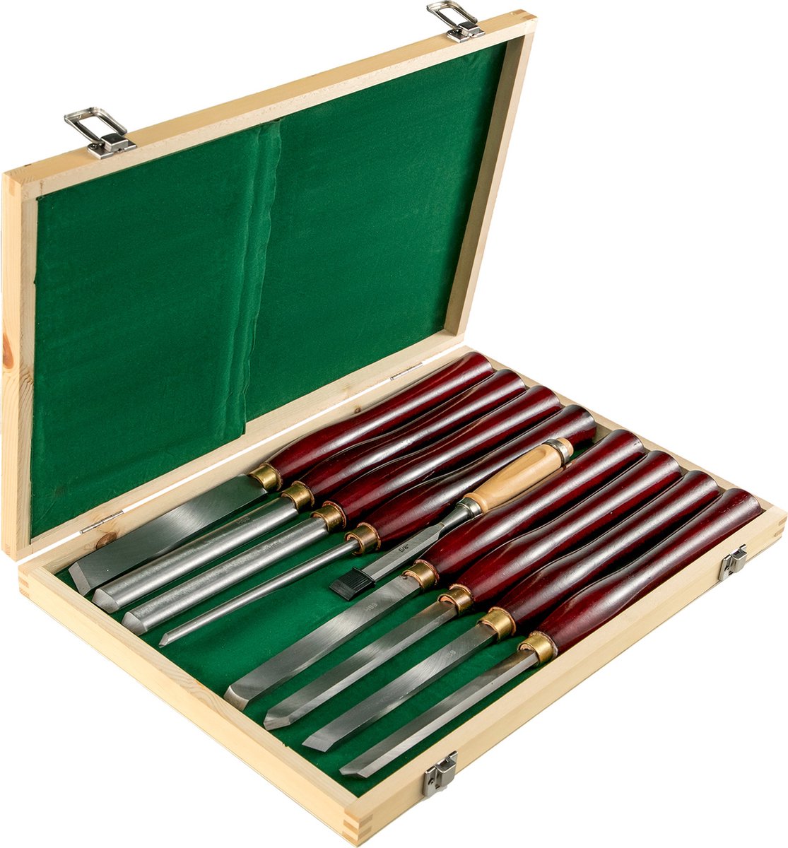 VEVOR Hout Beitel Sets 8 stks Draaibank Beitels 7 INCH / 17 CM Houtbewerking Beitels 9 INCH Hout Draaibank Gereedschap Hout Beitels Draaibank Doos voor Houtsnijwerk voor Meubels