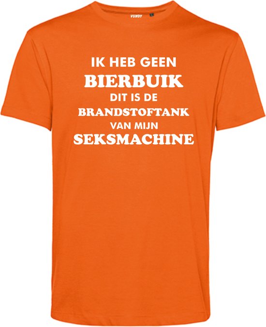 T-shirt Ik heb geen Bierbuik | Oktoberfest dames heren | Carnavalskleding heren dames | Foute party | Oranje | maat 3XL