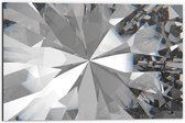Dibond - Close-up van Glimmende Diamant - 60x40 cm Foto op Aluminium (Wanddecoratie van metaal)