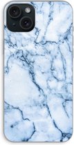 Case Company® - Hoesje geschikt voor iPhone 15 Plus hoesje - Blauw marmer - Soft Cover Telefoonhoesje - Bescherming aan alle Kanten en Schermrand