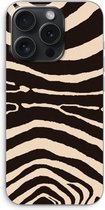 Case Company® - Hoesje geschikt voor iPhone 15 Pro hoesje - Arizona Zebra - Soft Cover Telefoonhoesje - Bescherming aan alle Kanten en Schermrand