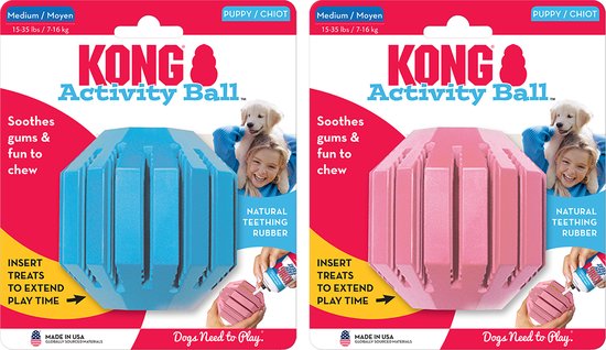 Kong - Speelgoed Voor Dieren - Hond - Kong Puppy Activity Ball M - 7,6x7,6x7,6cm Gemengde Kleuren - 1st