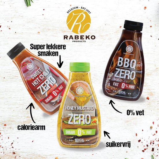 Rabeko Zero Sauce — Hot Garlic Dressing, 2 x 425 ml zonder suiker en