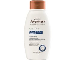 Aveeno, Fresh Greens Blend sulfaatvrije shampoo - met rozemarijn, pepermunt en komkommer om te verdikken en te voeden, te verhelderen - Volumegevende shampoo voor dun of fijn haar - vrij van parabenen - 354ml
