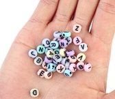 100 pièces de Perles plates en Acryl avec lettres de l'alphabet, rondes, entretoises de Smile , amples pour Bijoux à bricoler soi-même, fournitures de Charm de Bracelet-6.7mm