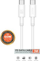 USB-C Data Kabel 60W 3Meter | USB C naar USB C Oplad kabel | Geschikt voor Macbook, iPad Pro/Air, Samsung 3 Meter