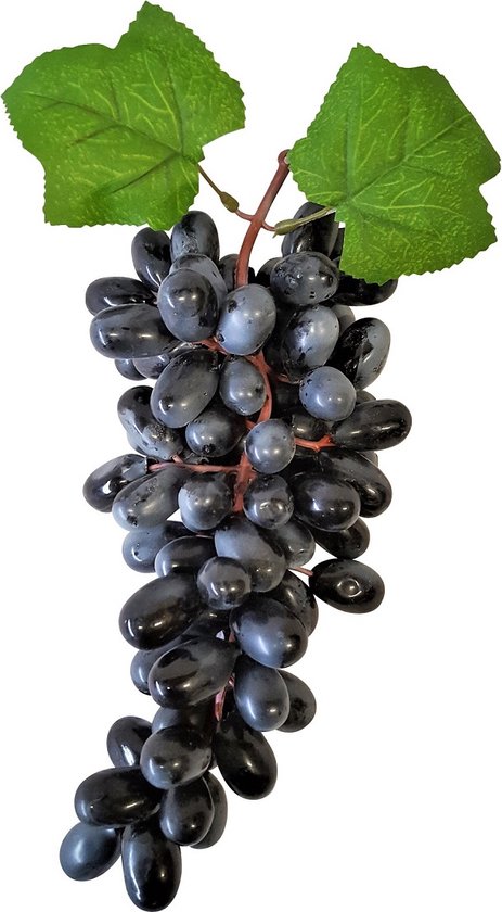 Nep namaak fruit. Druiventros. Kunst druiven. Blauwe druif. Decoratie. Lengte 30 cm.