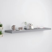 The Living Store Wandplank Grijs Honingraat MDF en Metaal 120x23.5x3.8cm - Stijlvolle Decoratieve Rek - Onzichtbaar Montagesysteem