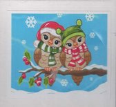 Kerst - vogeltjes - wintertafereel- Diamond Painting - 40x50 cm - Ronde steentjes