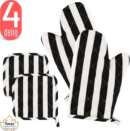 Ovenwanten en pannenlappen 4 stuks set ovenwanten hittebestendige ovenhandschoen boot afgemeerd op kust ovenwant voor koken antislip ovenhandschoenen keuken ovenwanten voor magnetron bakken BBQ