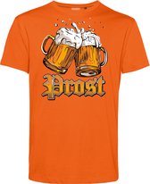 T-shirt Prost | Oktoberfest dames heren | Carnavalskleding heren dames | Foute party | Oranje | maat S