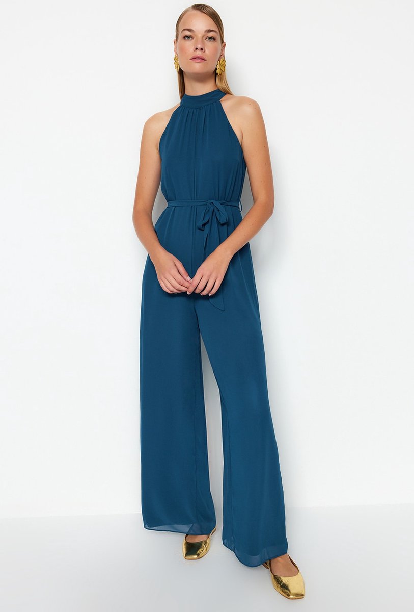Salopette Grande Taille Femme – Tissu Uni – Coupe Décontractée – 100% Polyester
