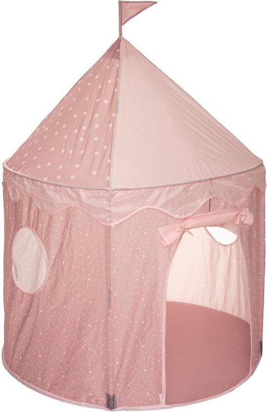 Kruzzel Speeltent Kasteel Roze – Grote Kindertent met Gordijnen – Binnen & Buiten – 135 cm | Baby Accessoires