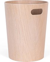 Echt houten prullenbak | Moderne houten prullenbak voor kantoor, kinderkamer, slaapkamer en nog veel meer | eiken wit