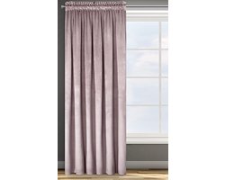 ROZE gordijn fluwelen ruchesband - 1 stuk. Zacht, elegant gordijn, 200 g/m², elegant, glad, uni, pluizig, modern, klassiek, woonkamer, slaapkamer, 135 x 300 cm, oudroze