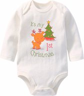 Baby romper met lange mouw It's My 1st Christmas 0-3 maanden - kerst - baby - romper - geboorte - babykleding