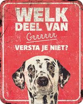 D&d Home - Waakbord - Hond - Waarschuwingsbord Dalmatian Nl 25x20x0,3cm Rood - 1st